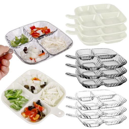 4-Compartment Acrylic Tray – Elegant Food Organizer