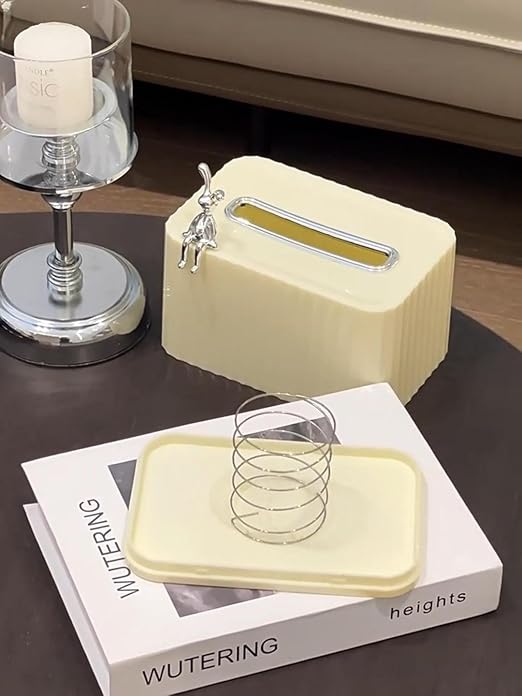 Luxury Acrylic Tissue Box with Golden Lid
