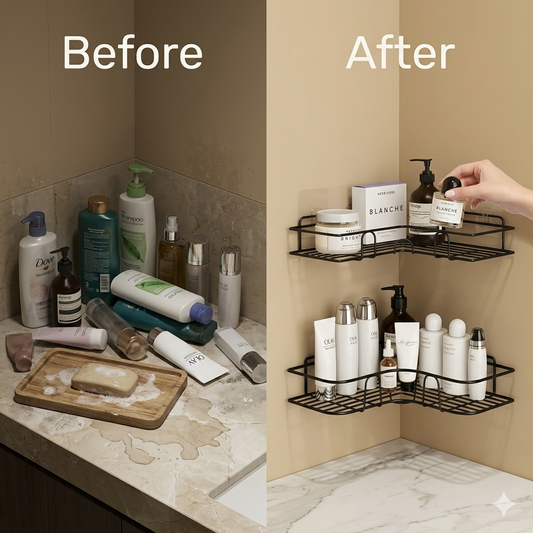 Shower & Kitchen Organizer Wall Shelf