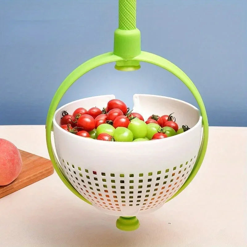 Rotating Drain Basket for Washing, Dehydrating
