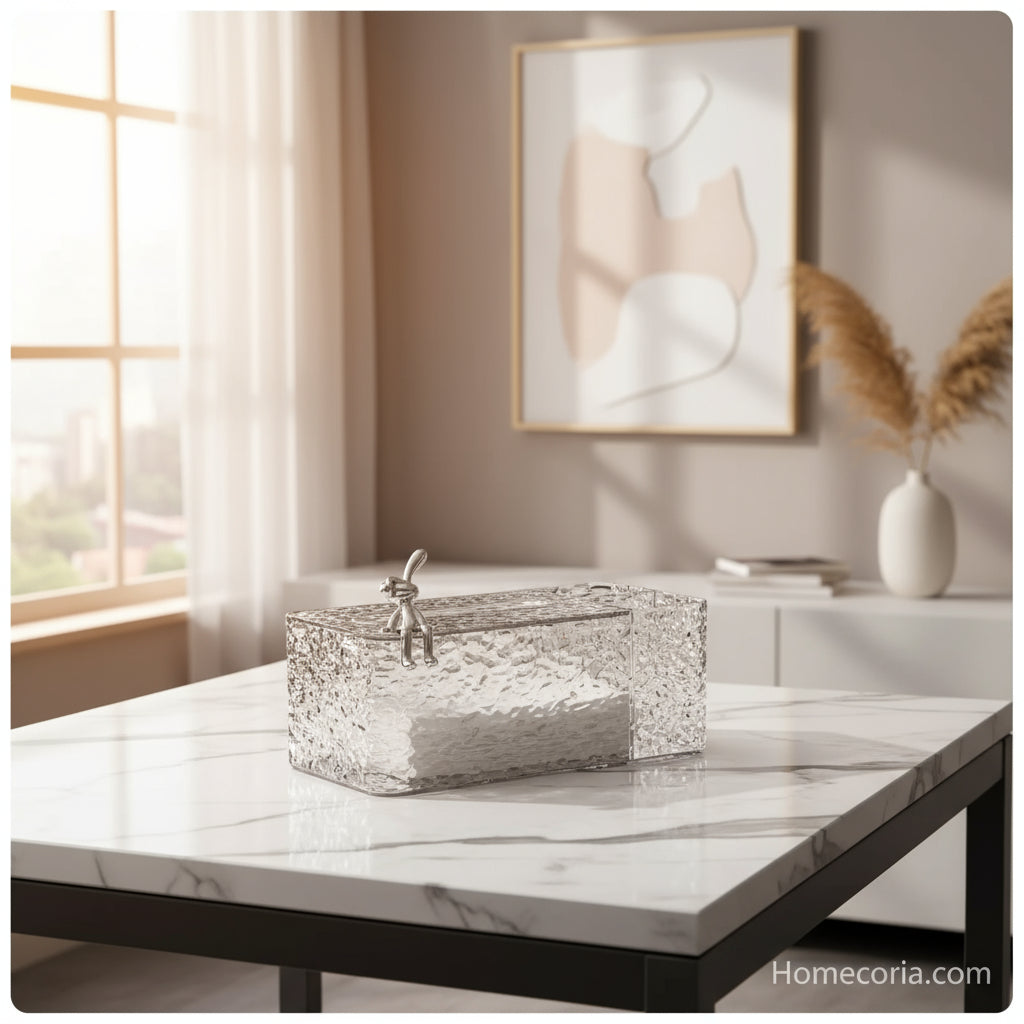 Glacier Luxury Tissue Box With Rabbit Logo