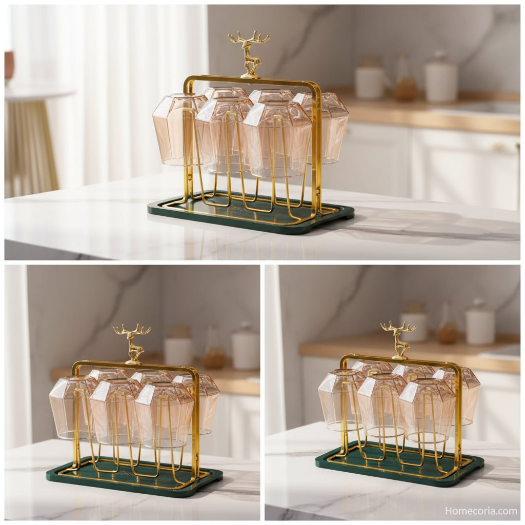 Deer Glass Storage Rack