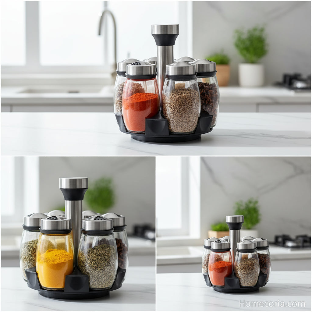 Rotating 6 Bottles Spice Rack