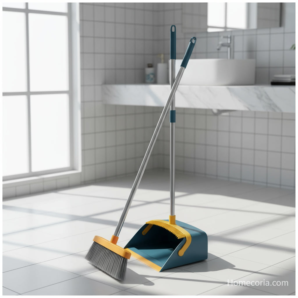 Attachable Broom With Dustpan