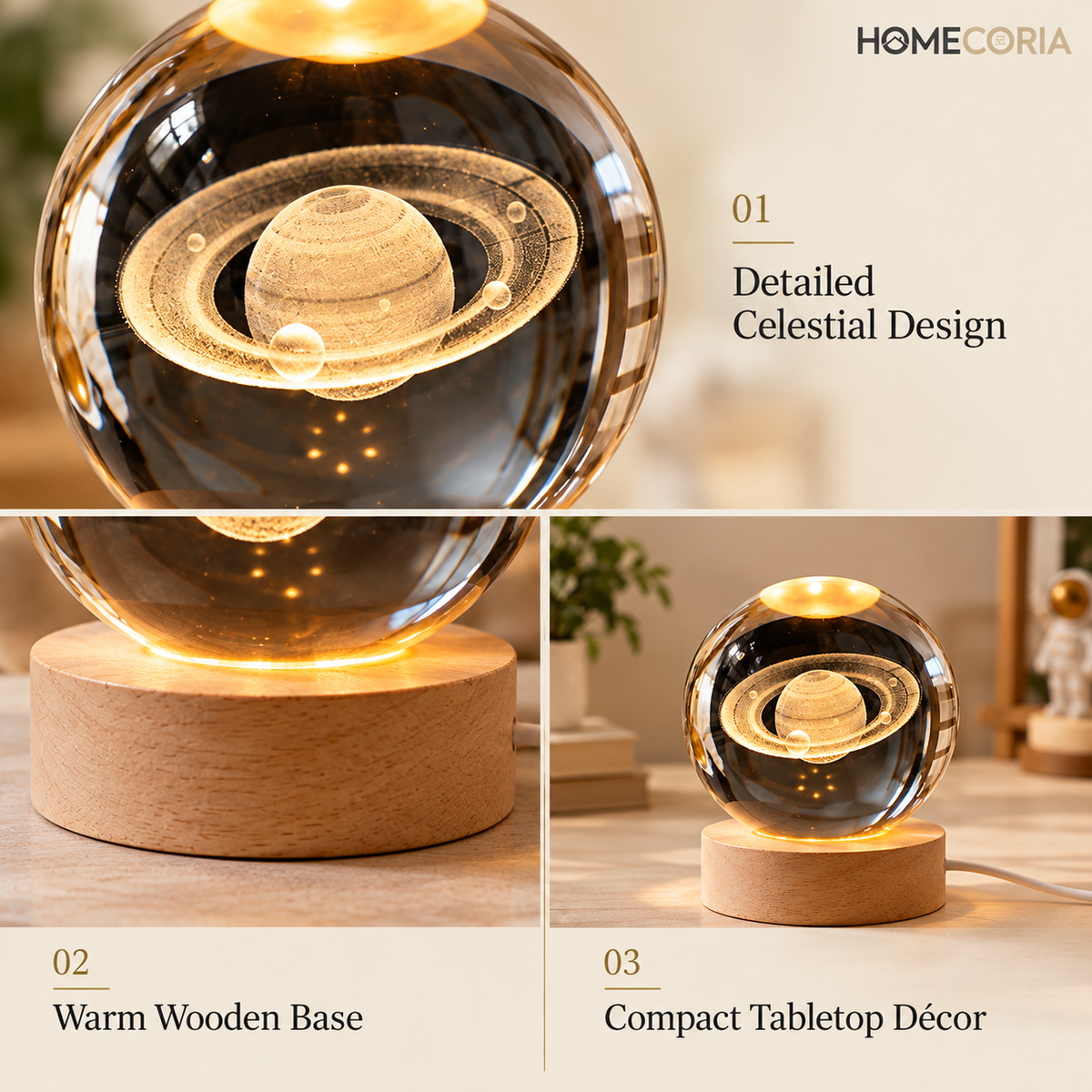 Celestial Crystal Planet Lamp – Premium LED Night Light