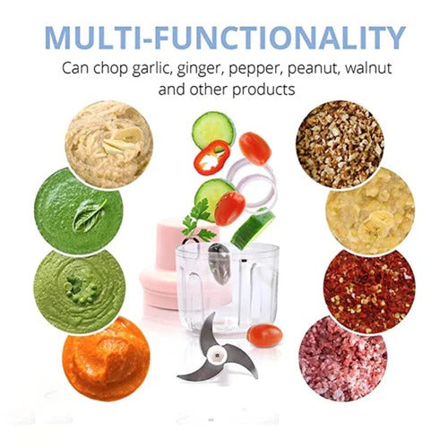 4 in 1 Rechargeable Wireless Mini Electric Garlic Food Chopper & Grinder