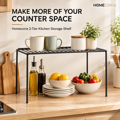 2-Tier Kitchen Storage Shelf – Space-Saving Countertop Organizer