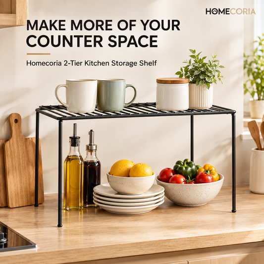 2-Tier Kitchen Storage Shelf – Space-Saving Countertop Organizer