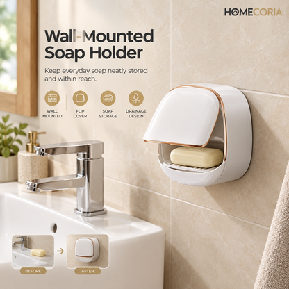 Wall-Mounted Soap Holder – Space Saving Bathroom Organizer