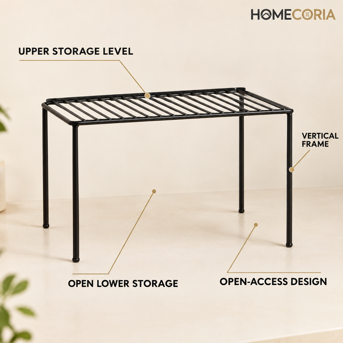 2-Tier Kitchen Storage Shelf – Space-Saving Countertop Organizer
