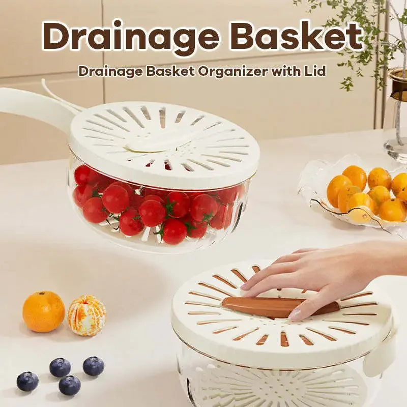 2 in 1 Drain Basket Storage Box Multifunctional Vegetable and Fruit
