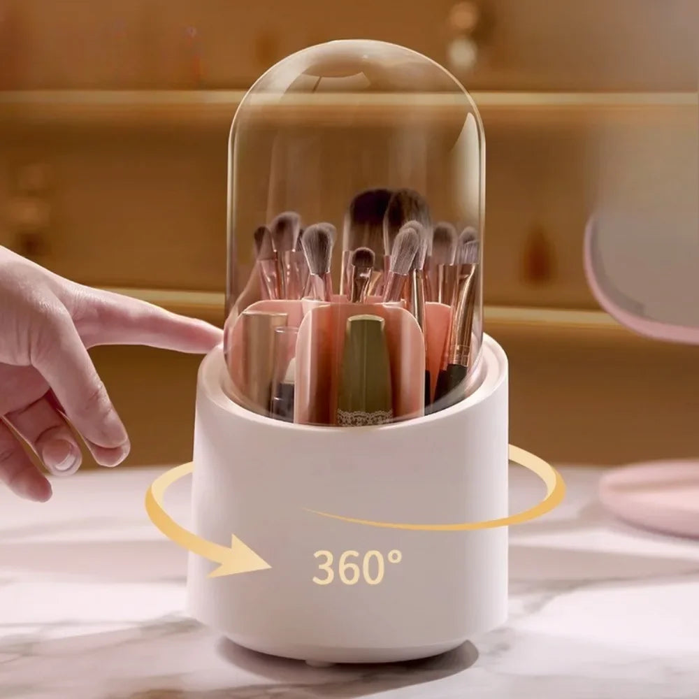 360° Rotating Makeup Brush & Cosmetic Organizer