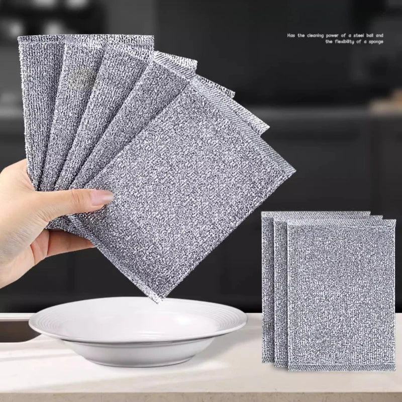 5-Pack Double-Sided Wire Cloth Dish Cleaning Set