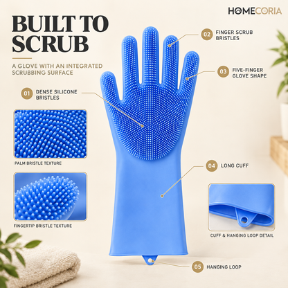 Silicone Cleaning Gloves – Bristled Scrubbing Gloves