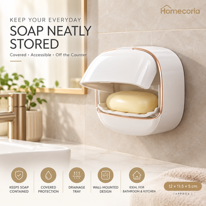 Wall-Mounted Soap Holder – Space Saving Bathroom Organizer