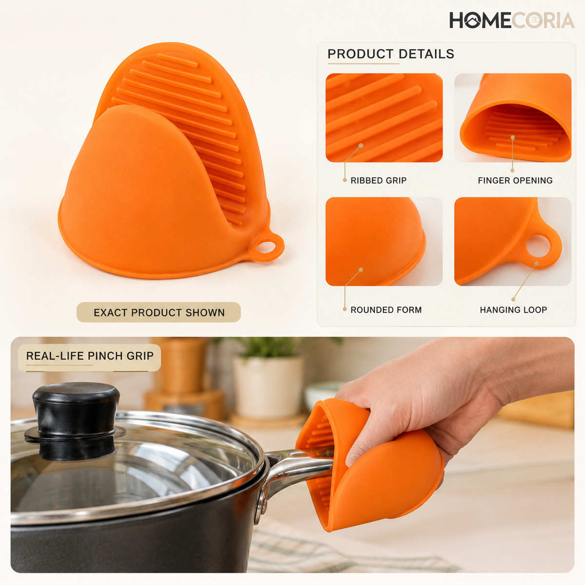 Silicone Mini Oven Mitt & Pot Handle Holder – Heat Resistant Kitchen Grip