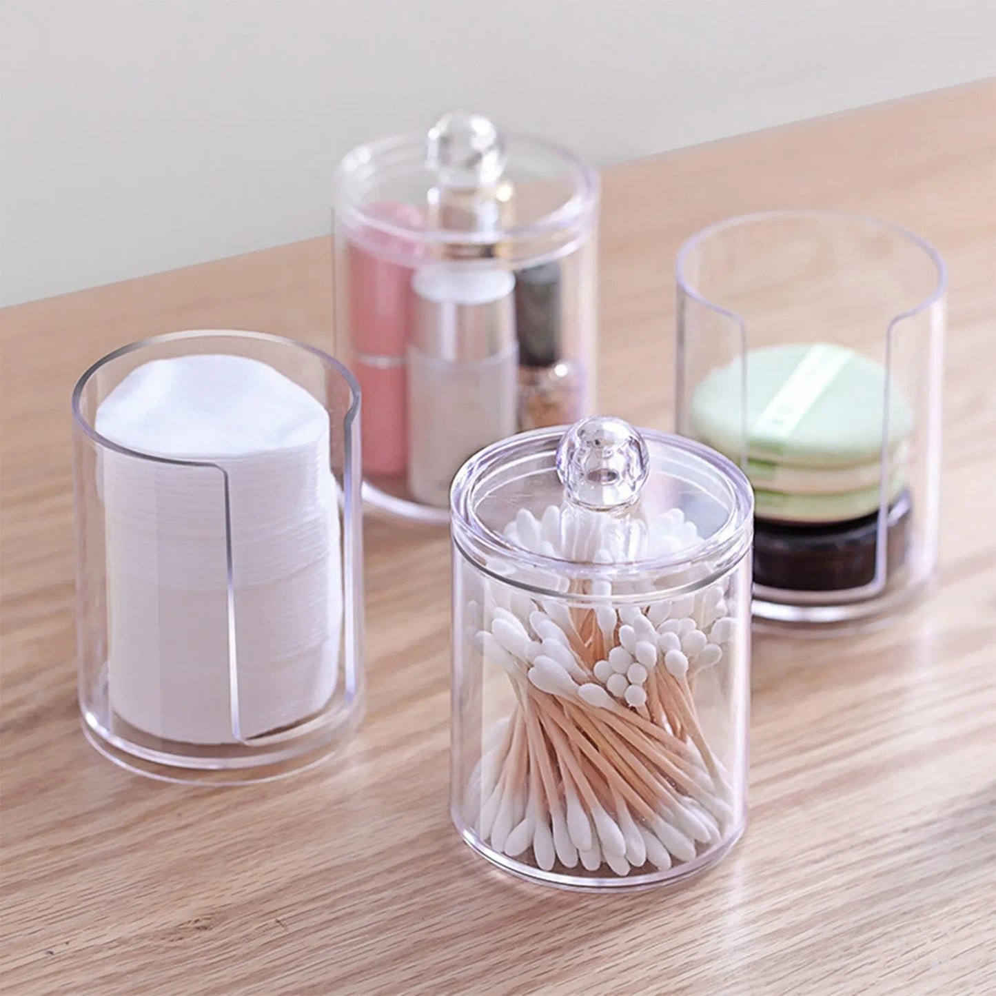 Acrylic Cotton Bud holder 3pcs Set