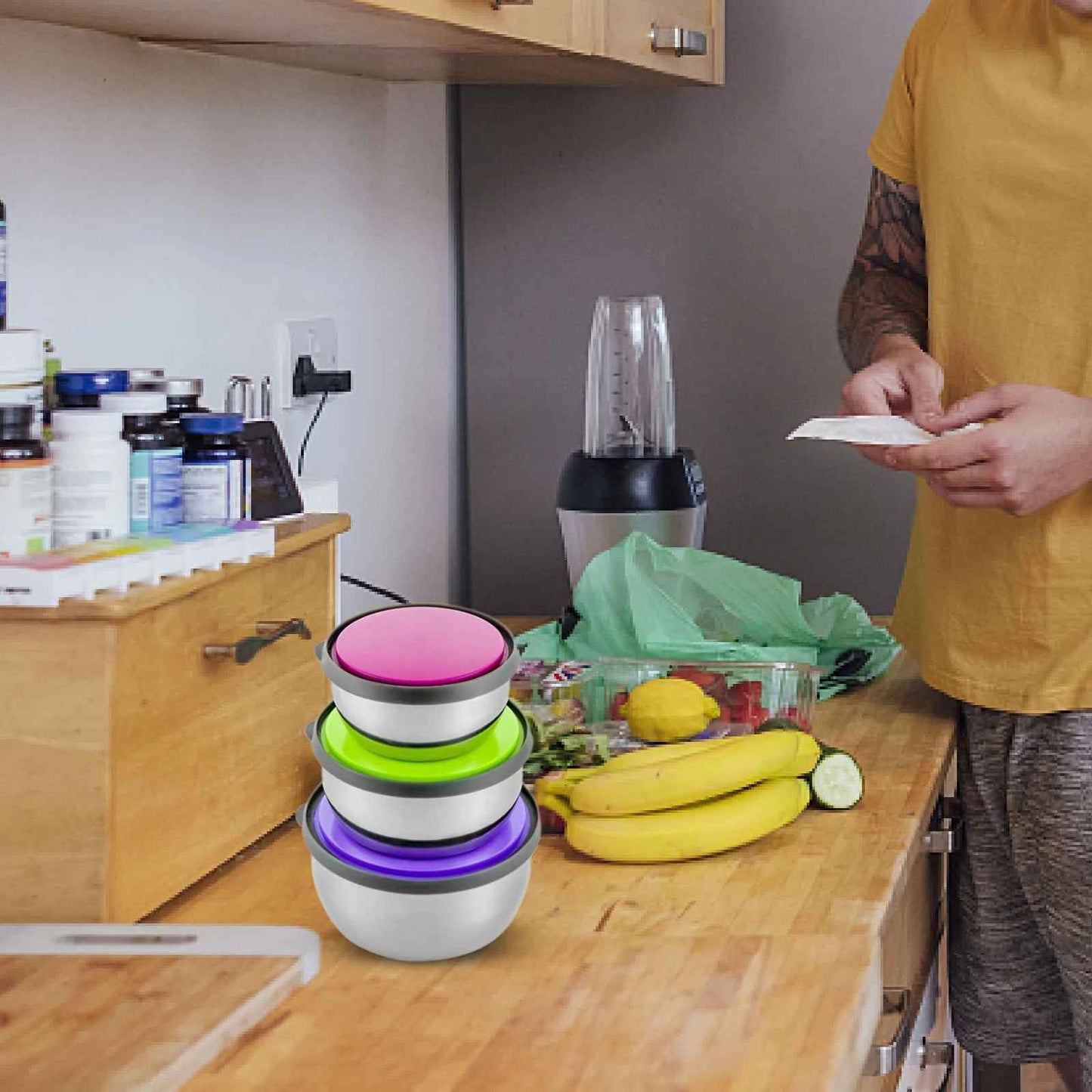 Stainless Steel Preserve Bowls (3 Pcs)