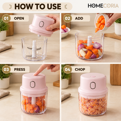 250ML Rechargeable Mini Food Chopper – Compact Electric Food Processor