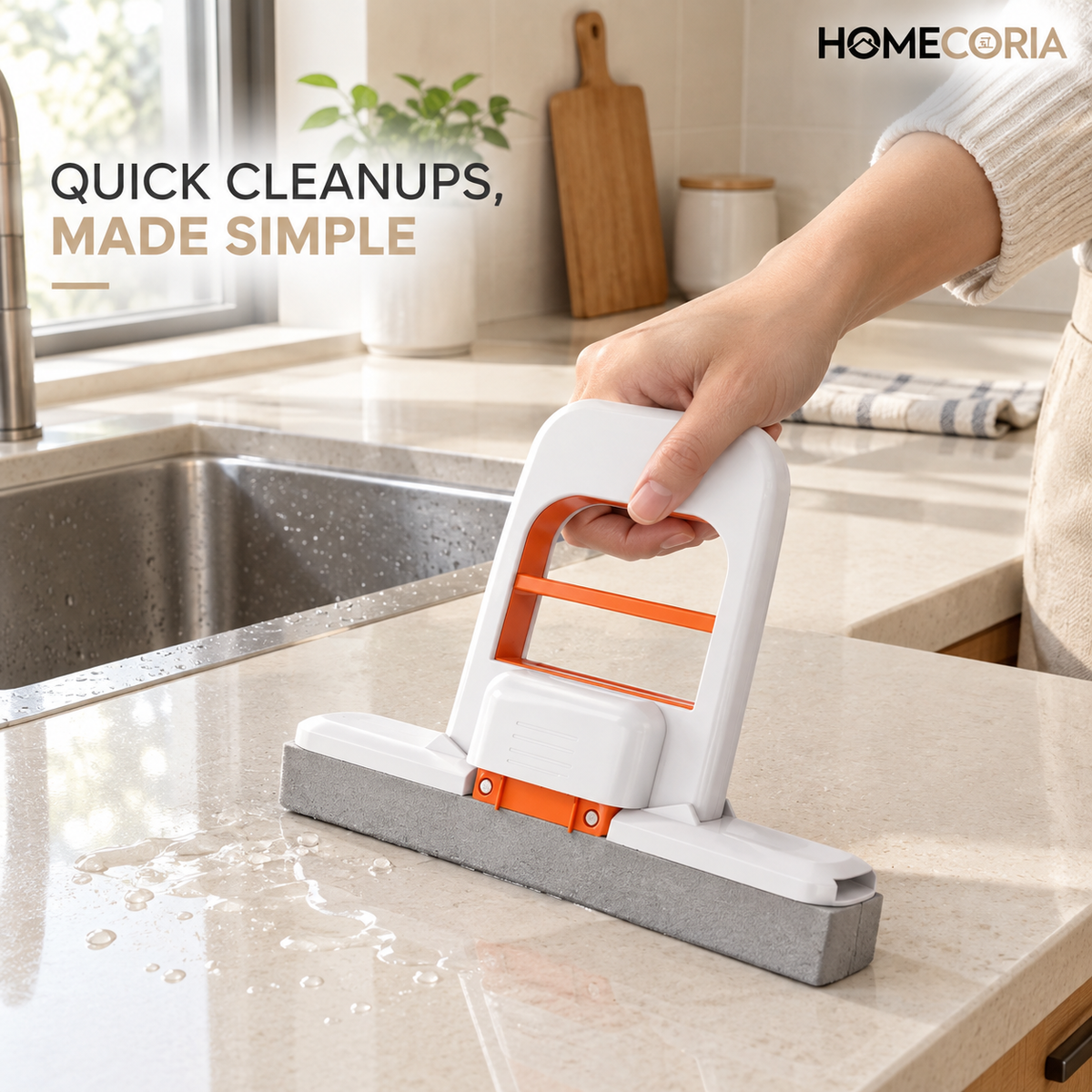 Handheld Floor Cleaning Brush – Compact Squeeze Cleaning Tool with Horizontal Cleaning Head