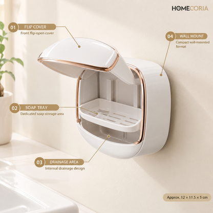 Wall-Mounted Soap Holder – Space Saving Bathroom Organizer