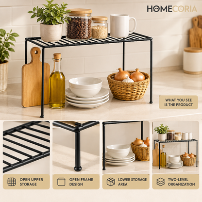 2-Tier Kitchen Storage Shelf – Space-Saving Countertop Organizer