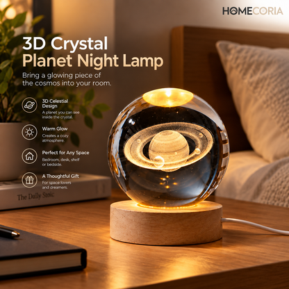 Celestial Crystal Planet Lamp – Premium LED Night Light