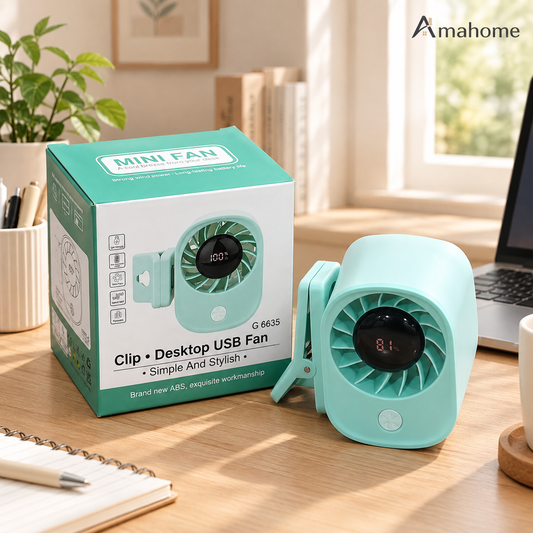 Mini Clip Desktop USB Fan – Portable Rechargeable Table Fan