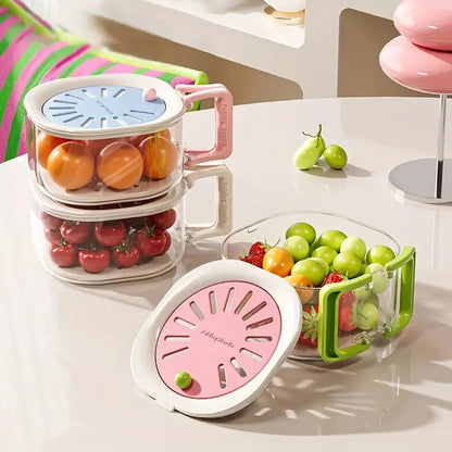 2-in-1 Double Layer Drain Basket Fruit Drainer