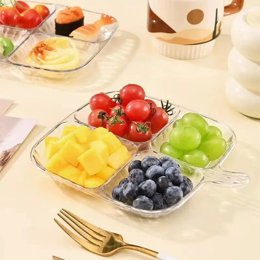 4-Compartment Acrylic Tray – Elegant Food Organizer