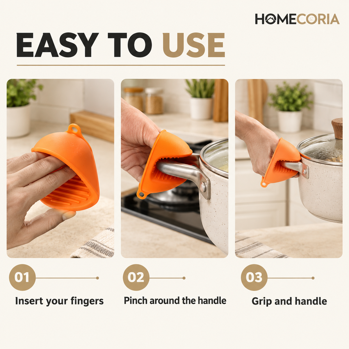 Silicone Mini Oven Mitt & Pot Handle Holder – Heat Resistant Kitchen Grip