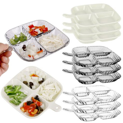 4-Compartment Acrylic Tray – Elegant Food Organizer
