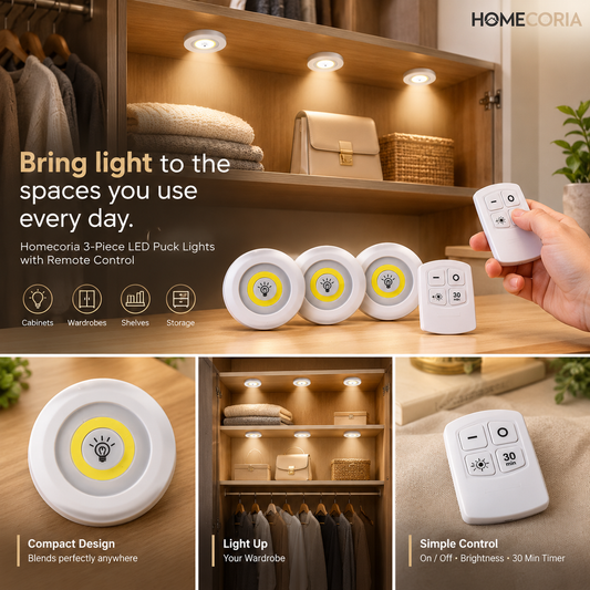 Rechargeable LED Cabinet Lights with Remote Control – Wireless Stick-On Lights