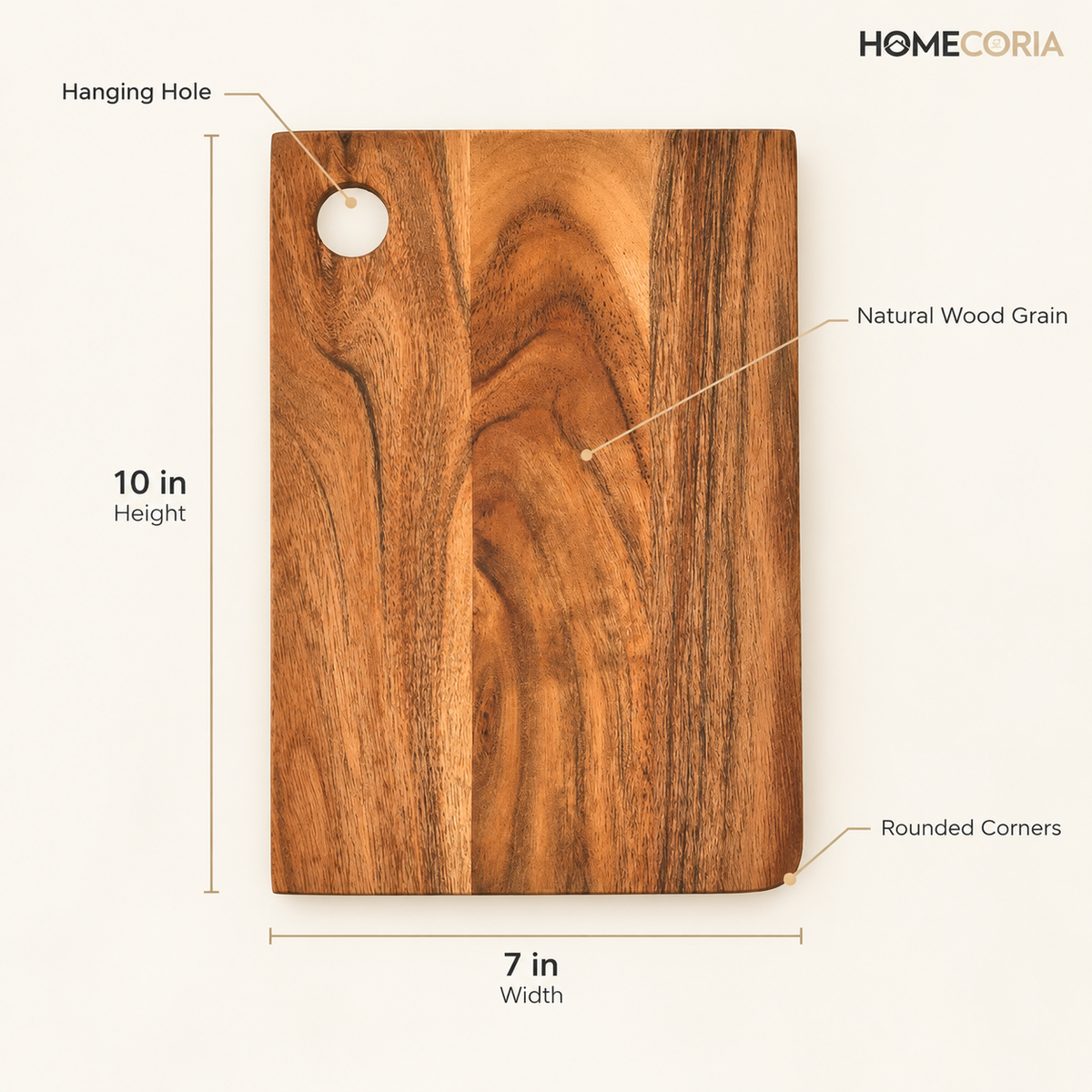 Premium Wooden Chopping Board – Natural Wood Kitchen Cutting Board
