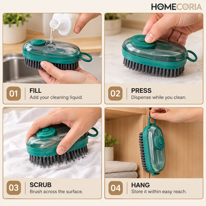 Liquid-Dispensing Cleaning Brush – Teal Scrubbing Brush