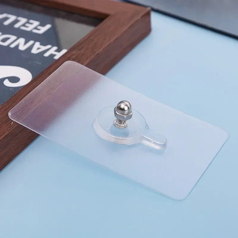 Nail-Free Screw Sticker Hooks – Heavy-Duty Traceless Wall Mount Patches (5Pcs)