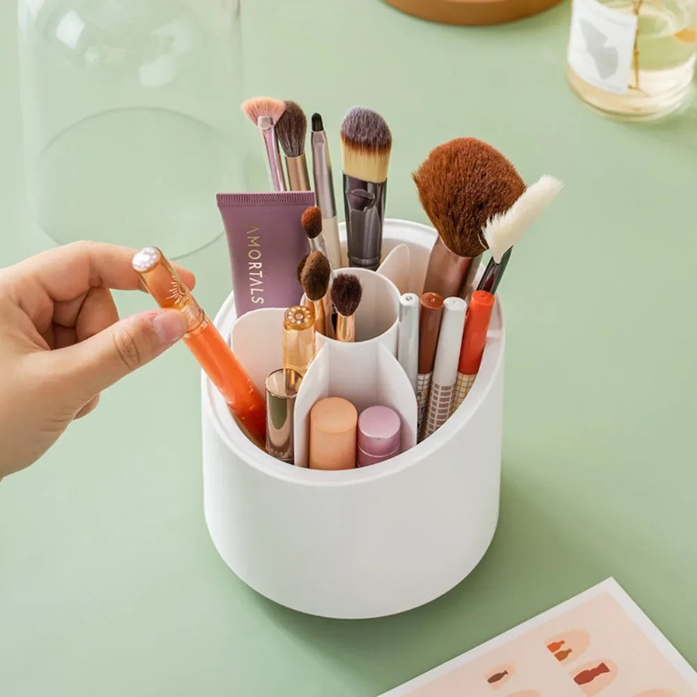 360° Rotating Makeup Brush & Cosmetic Organizer