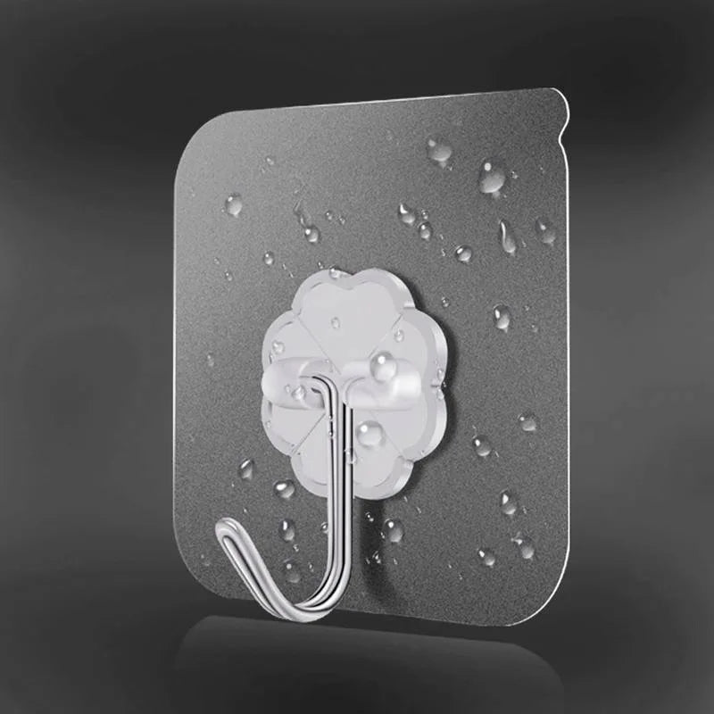 Transparent Stainless Steel Self-Adhesive Hooks (5Pcs)