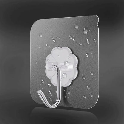 Transparent Stainless Steel Self-Adhesive Hooks (5Pcs)