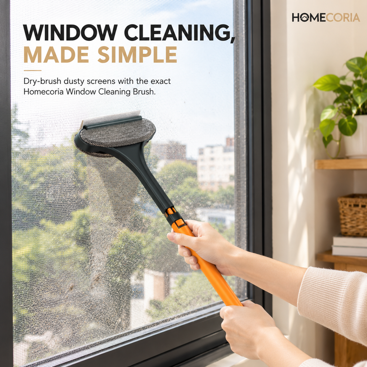 2-in-1 Window Squeegee & Scrubber Cleaning Tool – 45cm