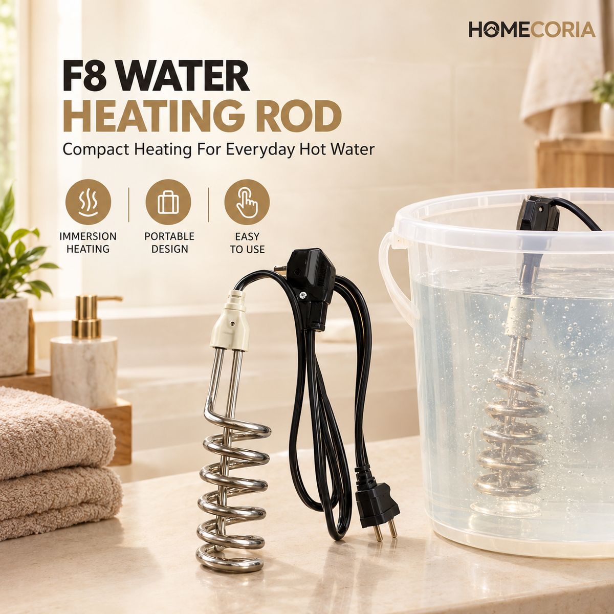 F8 Water Boiling Rod – Electric Immersion Water Heater