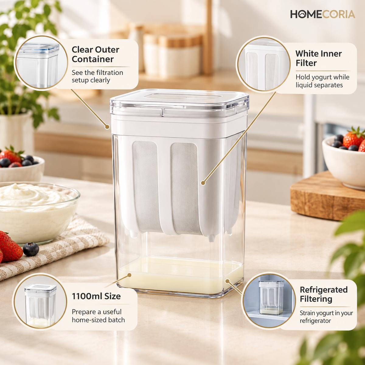 Yogurt Filter – Homemade Yogurt &amp; Cheese Strainer