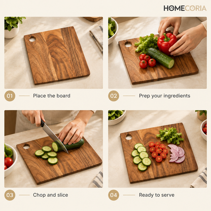 Premium Wooden Chopping Board – Natural Wood Kitchen Cutting Board