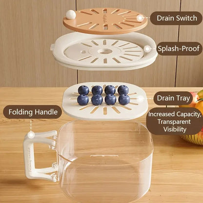 2-in-1 Double Layer Drain Basket Fruit Drainer