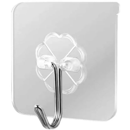 Transparent Stainless Steel Self-Adhesive Hooks (5Pcs)