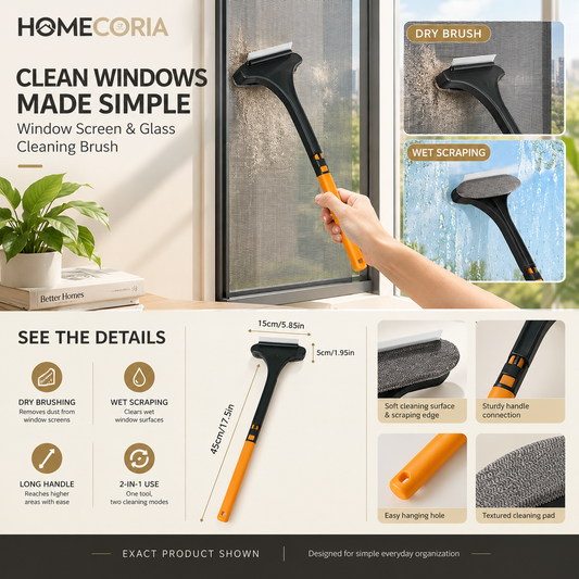 2-in-1 Window Squeegee & Scrubber Cleaning Tool – 45cm