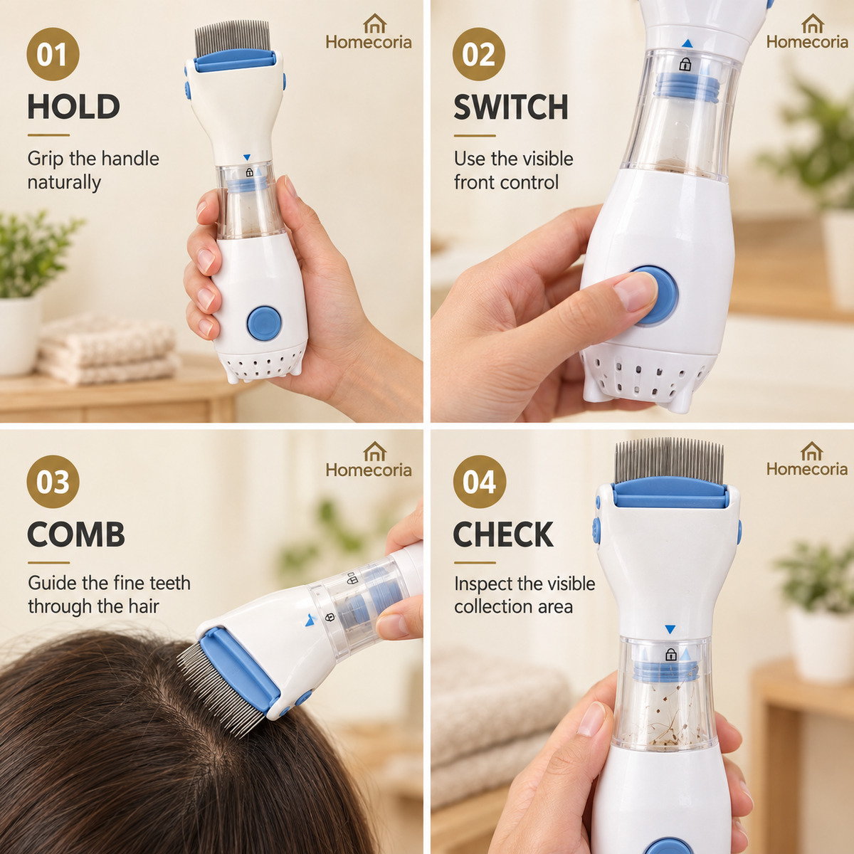 Electric Lice Comb – Gentle Scalp &amp; Lice Removal Comb