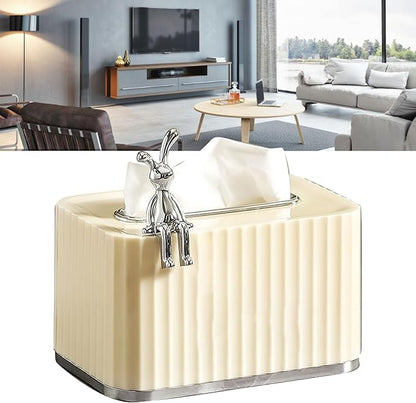 Luxury Acrylic Tissue Box with Golden Lid
