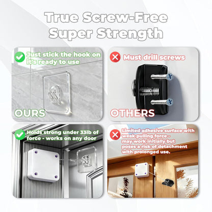 Homecoria™ Punch-Free Automatic Door Closer – 1000g Pull Retractable Closer for Screen & Wooden Doors – AC Cooling Saver