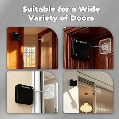 Homecoria™ Punch-Free Automatic Door Closer – 1000g Pull Retractable Closer for Screen & Wooden Doors – AC Cooling Saver